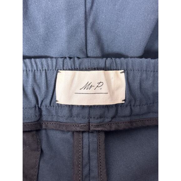Mr Porter Pants 34 x 27 Mens Blue Wool Blend Tapered Crop Leg Drawstring Waist - Picture 6 of 8